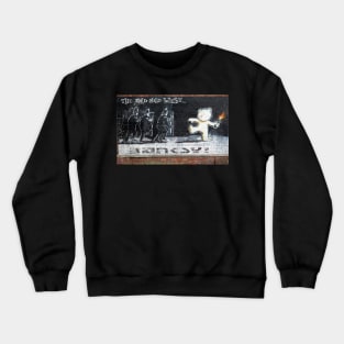 Banksy Bear vs Police Art Crewneck Sweatshirt